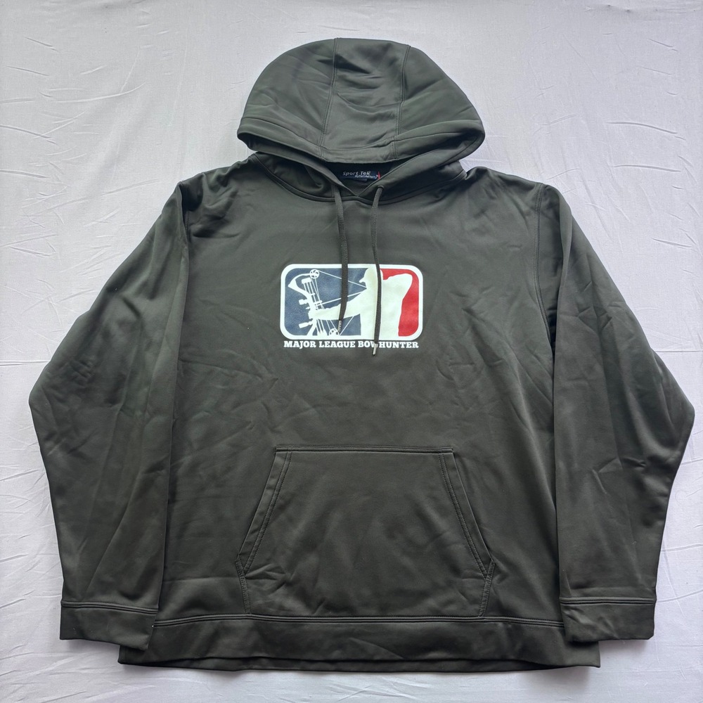 Sport-Tek Major League Bow Hunter Hoodie Mens XL Green Graphic Archery Pullover